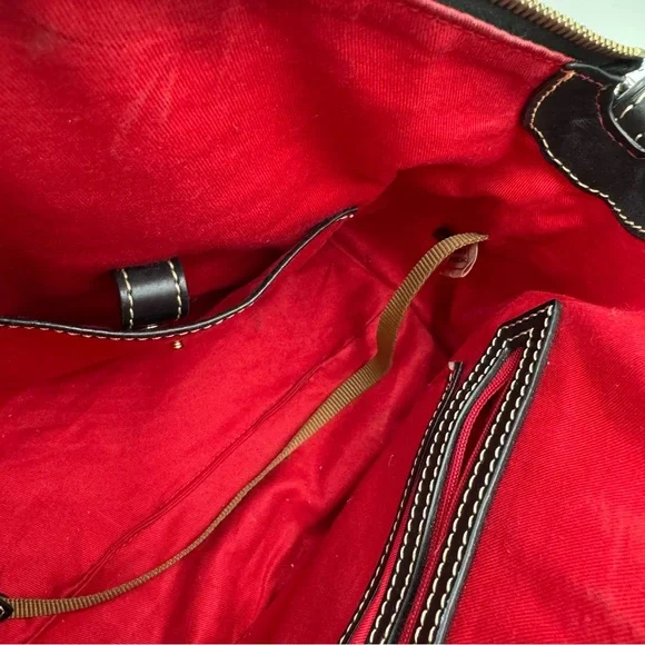 Dooney & Bourke Black and White Monogram Satchel - Picture 6 of 10